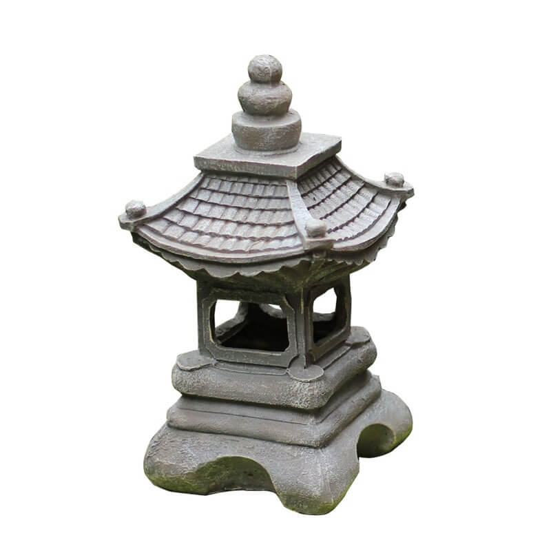 Solarna lampa ogrodowa LED w stylu zen pagoda z efektem kamienia