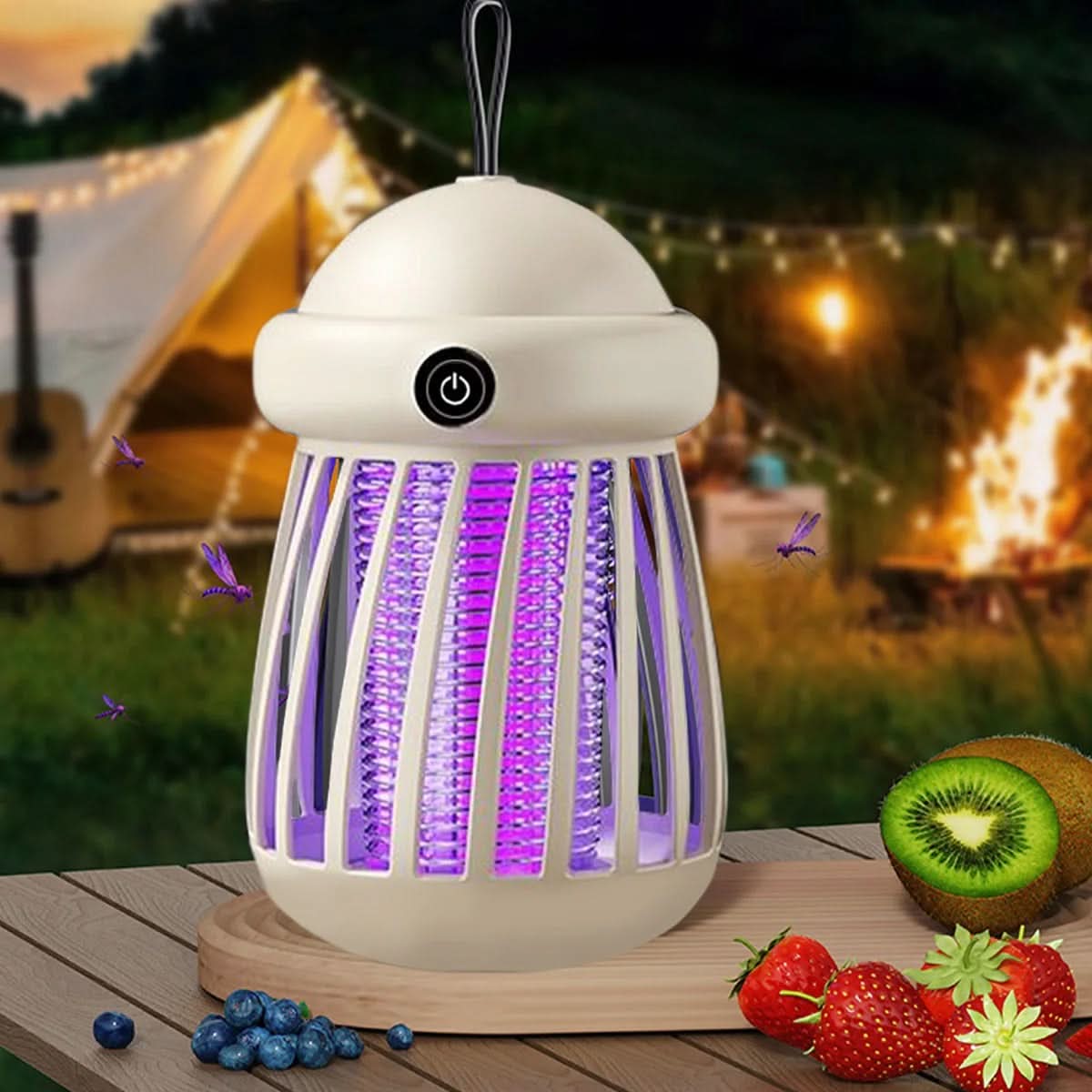 Lampa UV na komary z siatką elektryczną 3000V – ładowalna