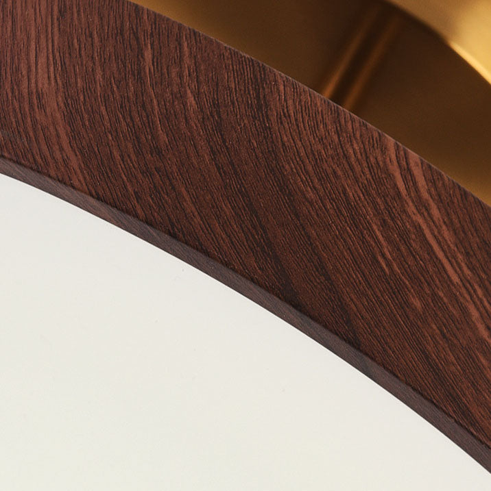 Modern Japanese round wooden LED ceiling lamp