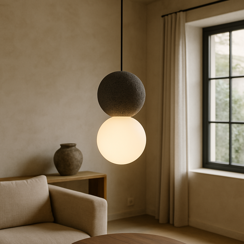 Lampa wisząca obsydianowa