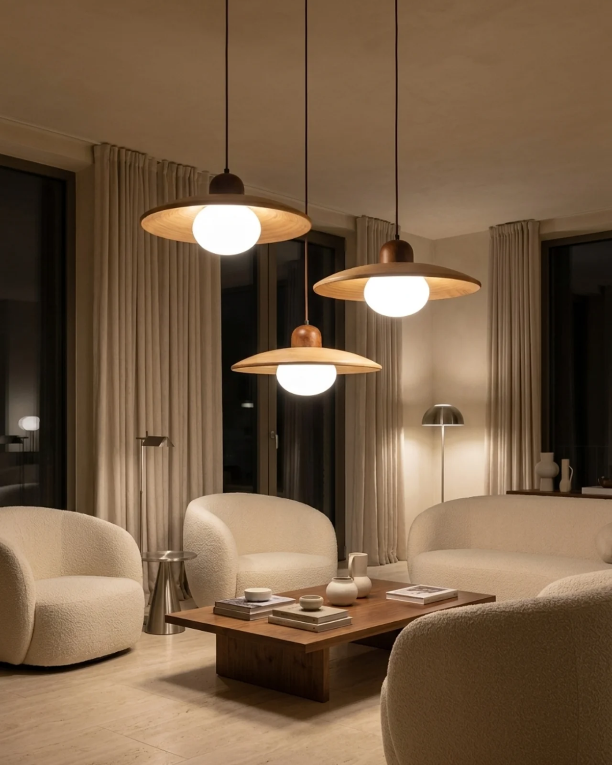 Lampa wisząca Bauhaus z okrągłym kloszem i centralną kulą