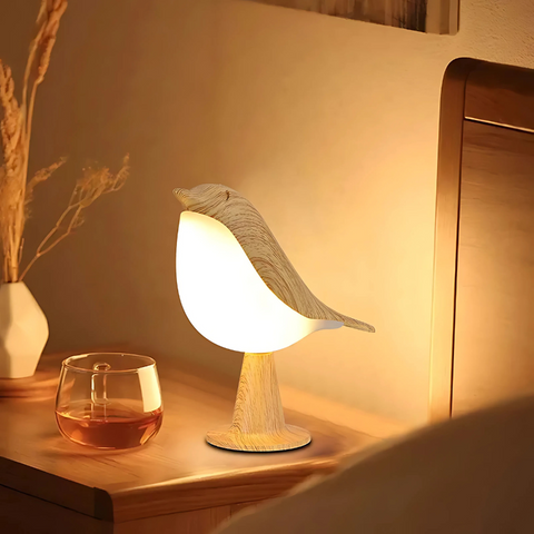 Lampa stołowa w kształcie ptaka z podświetlanym korpusem