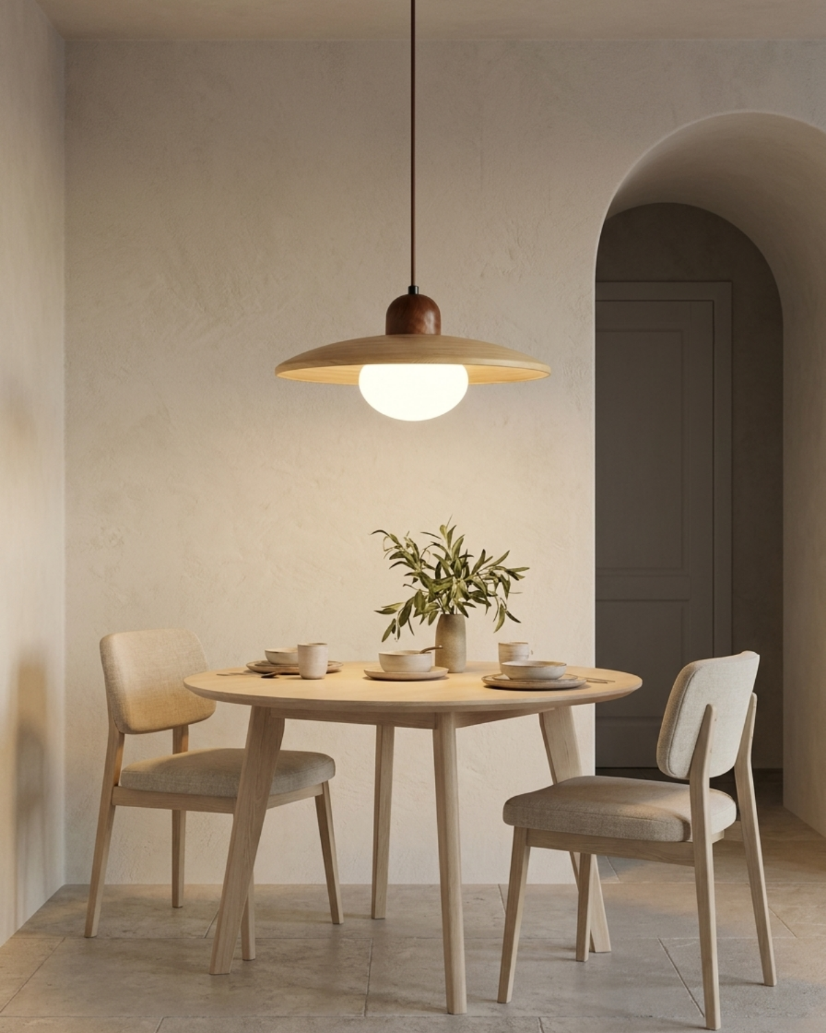 Lampa wisząca Bauhaus z okrągłym kloszem i centralną kulą