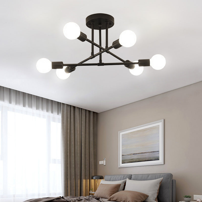 Lampa sufitowa Bauhaus z kulistymi żarówkami i rozgałęzionymi ramionami