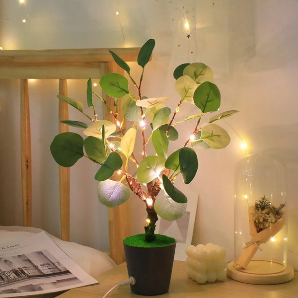 USB-nachtlamp met verlichte takken en bloemen
