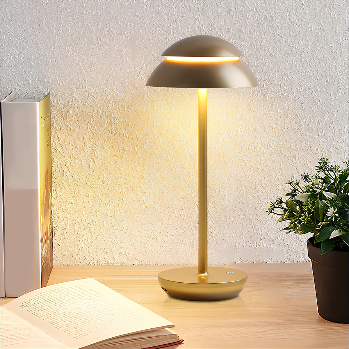 Ściemnialna skandynawska aluminiowa lampa stołowa bezprzewodowa