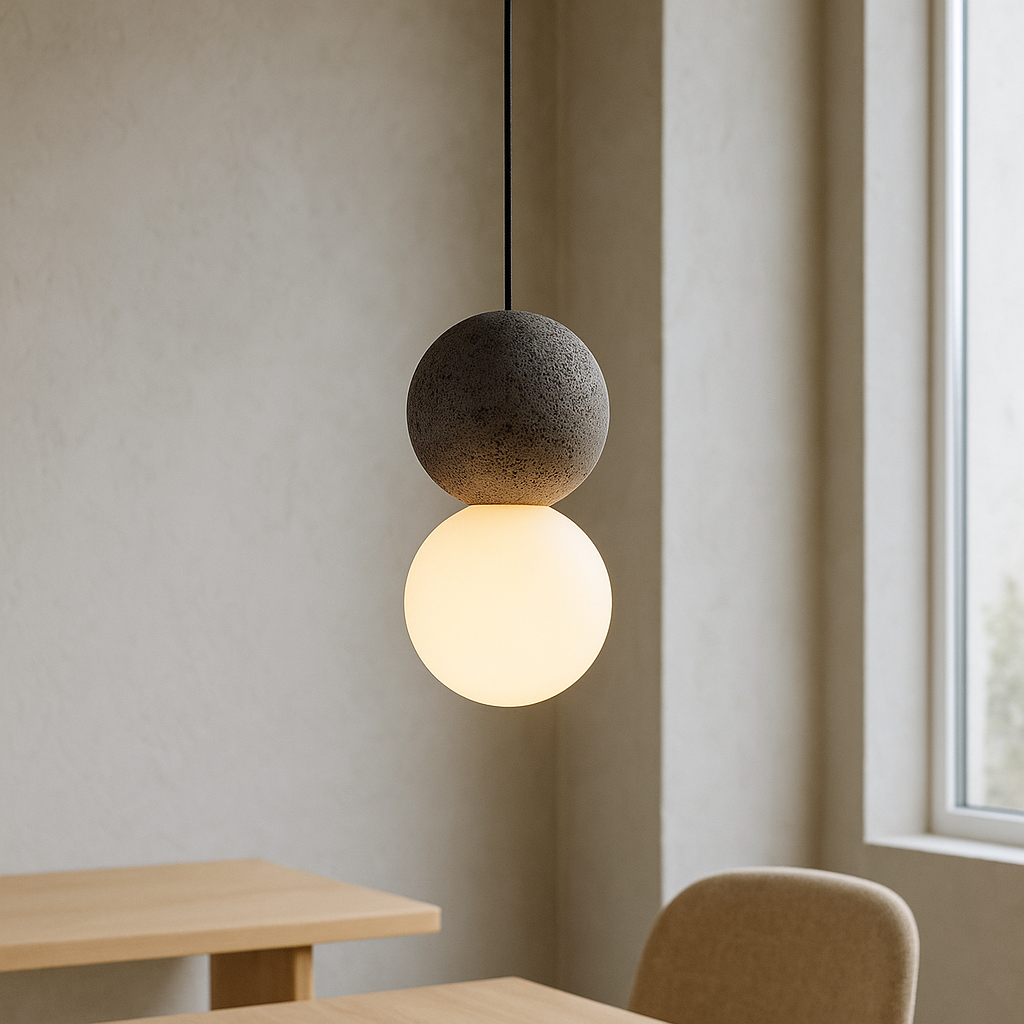 Lampa wisząca obsydianowa
