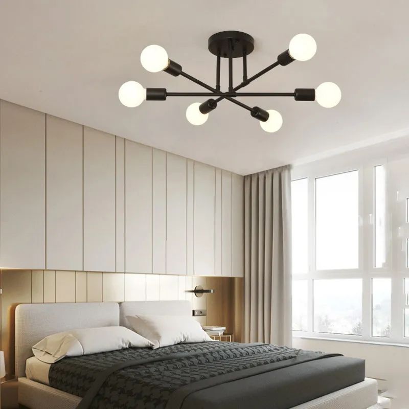 Lampa sufitowa Bauhaus z kulistymi żarówkami i rozgałęzionymi ramionami