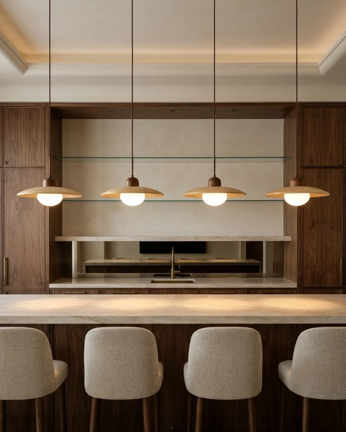 Lampa wisząca Bauhaus z okrągłym kloszem i centralną kulą