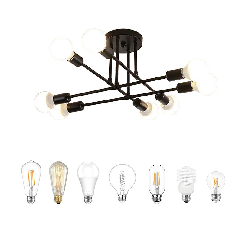 Lampa sufitowa Bauhaus z kulistymi żarówkami i rozgałęzionymi ramionami