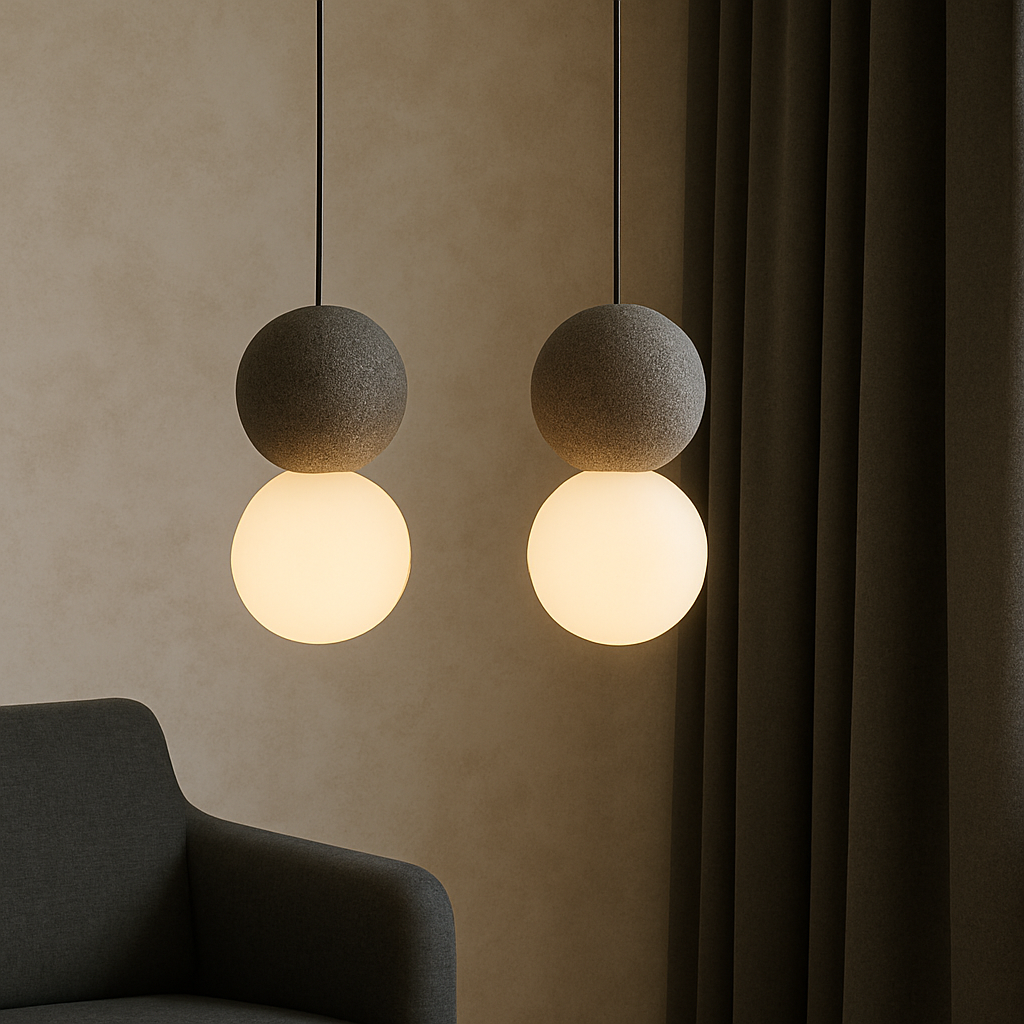 Lampa wisząca obsydianowa