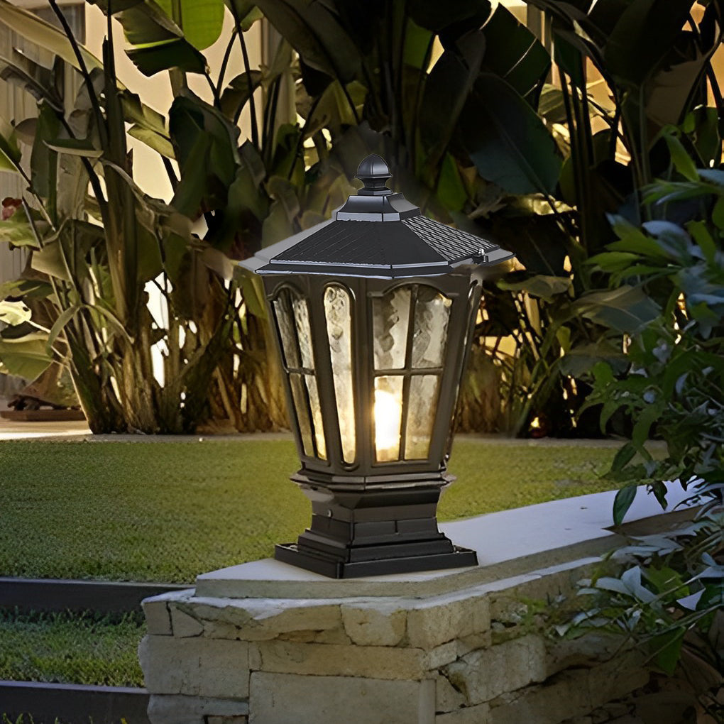 Solarowa lampa ogrodowa na cokole z aluminium