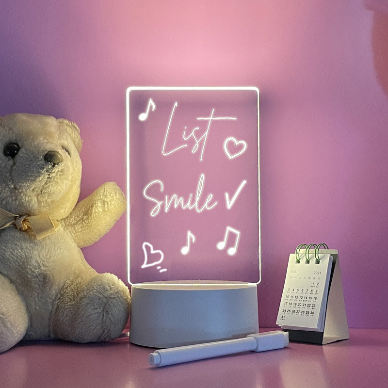 Minimalistyczna podświetlana tablica ogłoszeń z akrylu USB/bateria