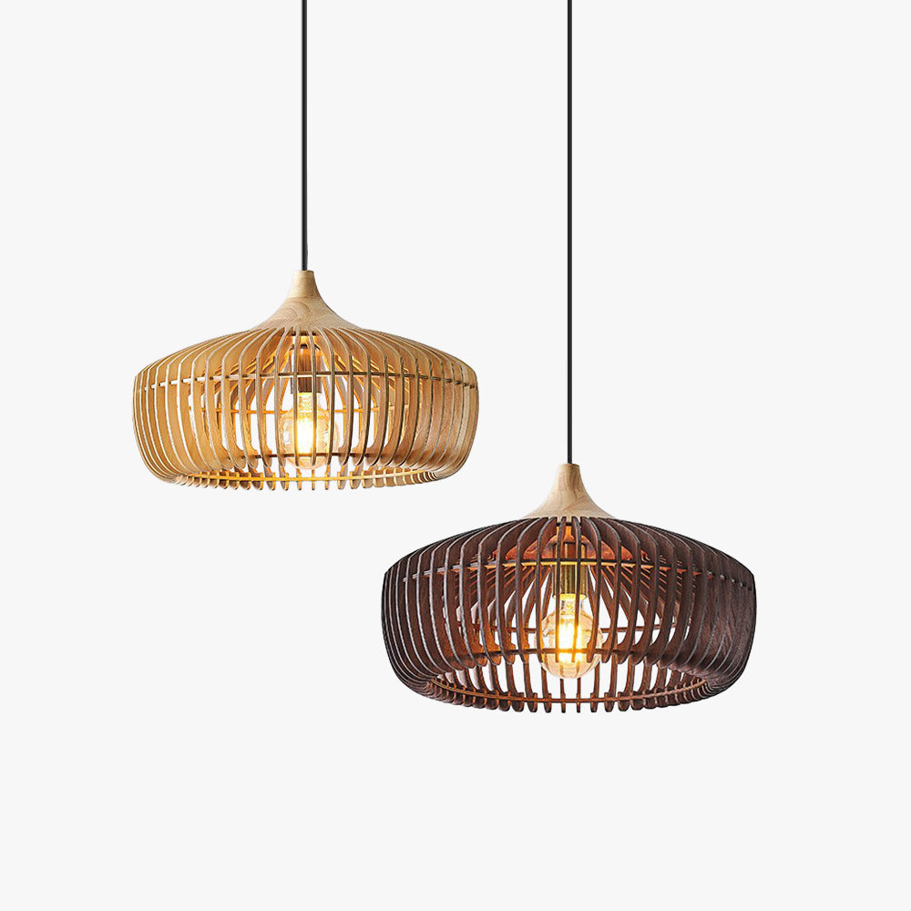 Drewniana lampa wisząca w stylu japońskim