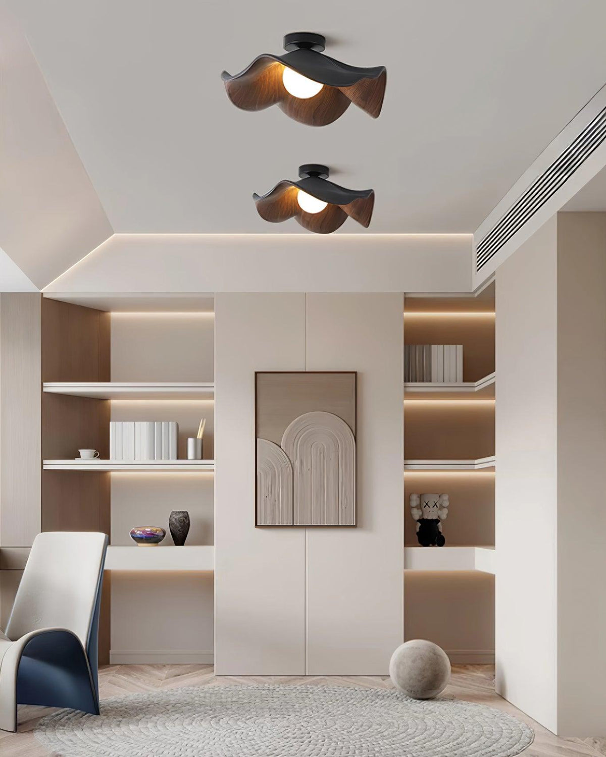 Plafonnier au plafond à forme douce et organique