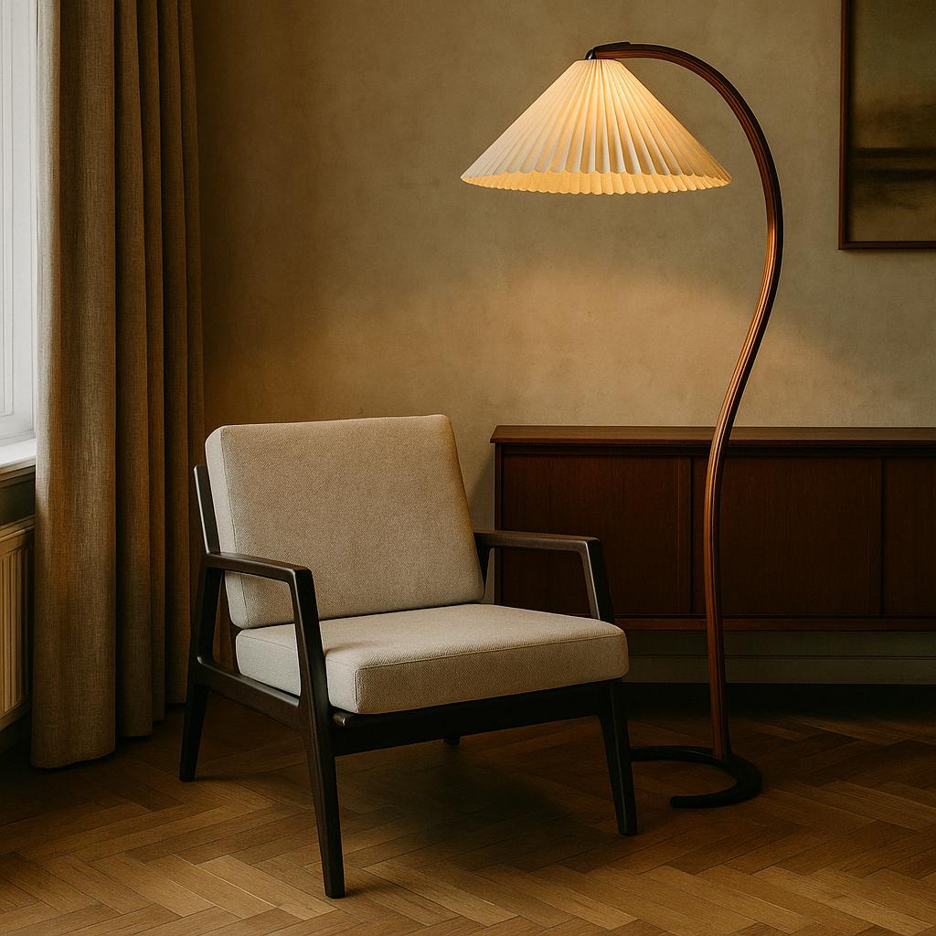 Moderne gebogen vloerlamp