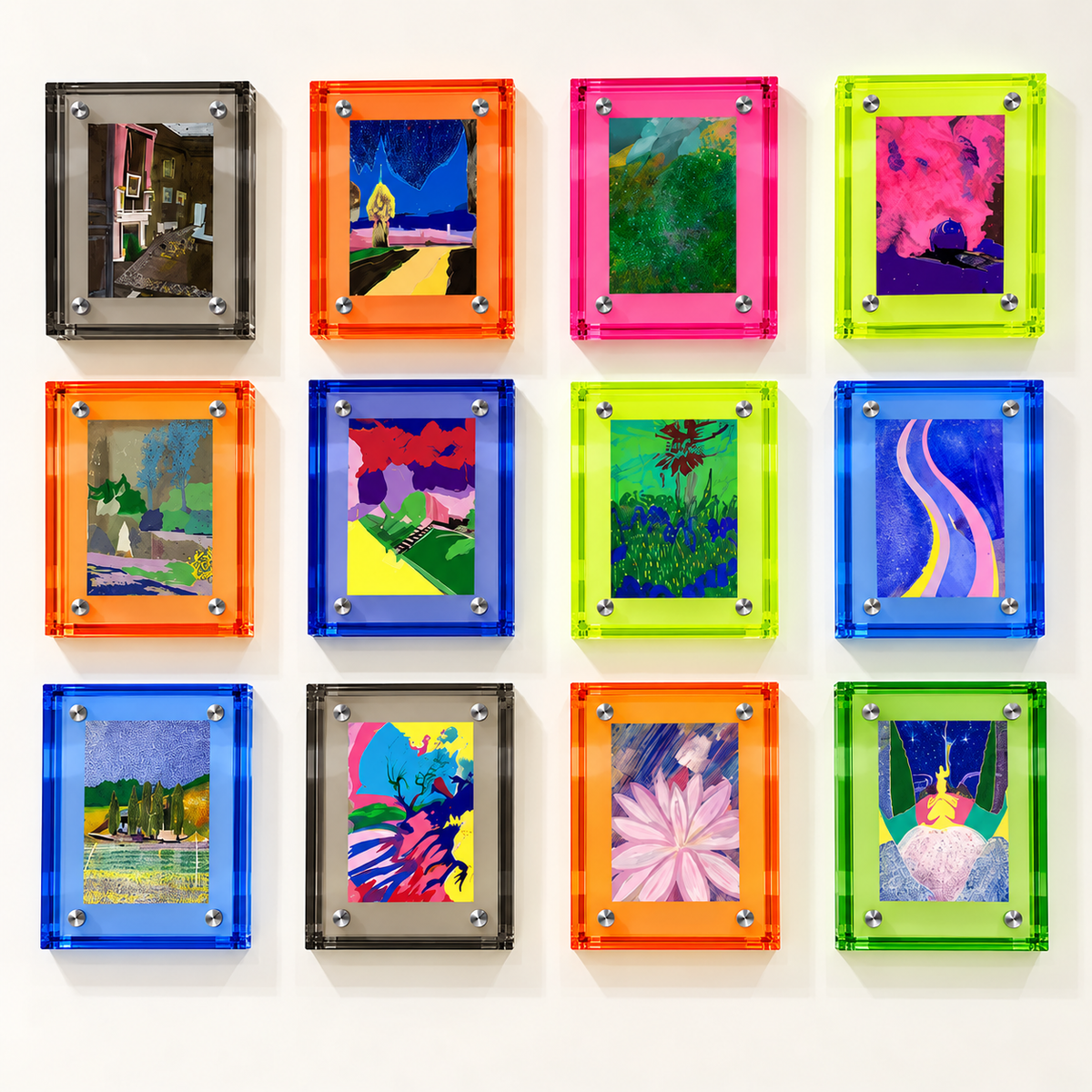 Cadre photo en acrylique de couleur néon