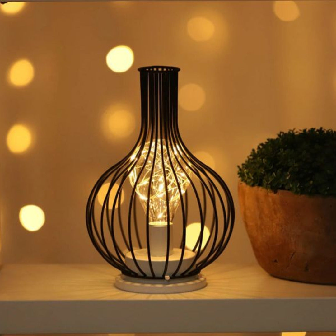 Draadloze lampa dekoracyjna LED z metalową osłoną