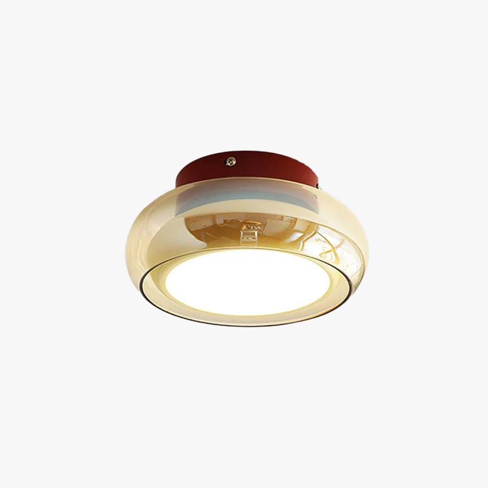 Szklana lampa sufitowa retro do montażu natynkowego