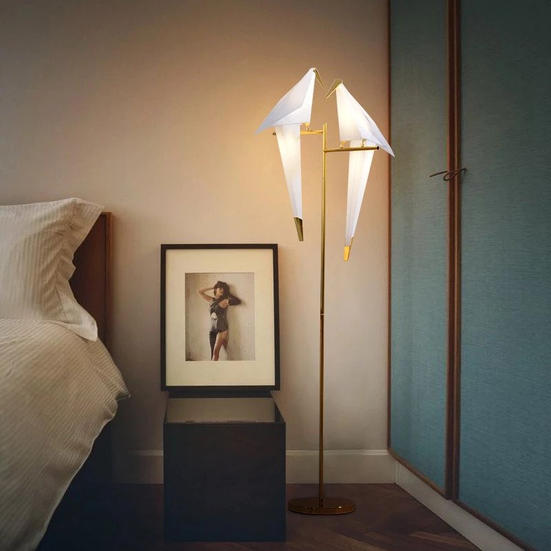 Estetyczna magnetyczna lampa ścienna origami w kształcie ptaka