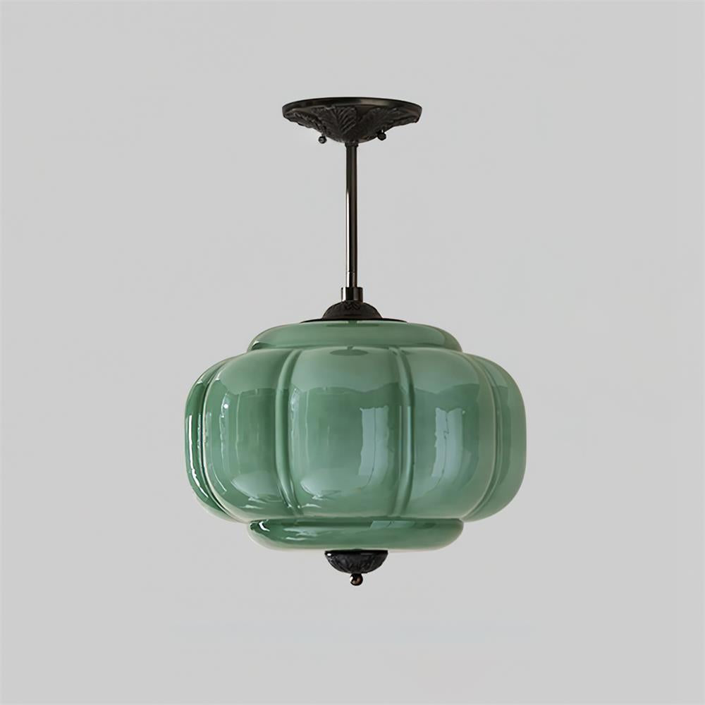 Szklana lampa sufitowa półplafon o zaokrąglonej formie