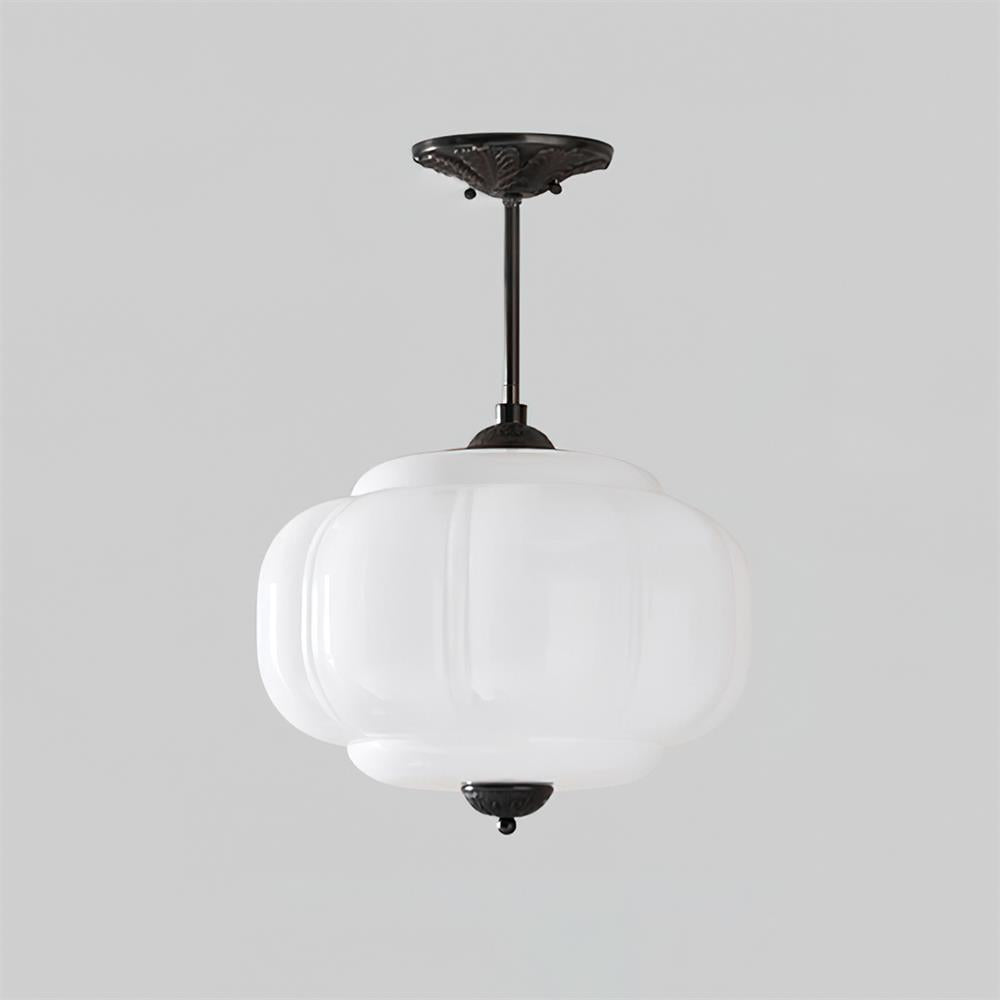 Szklana lampa sufitowa półplafon o zaokrąglonej formie