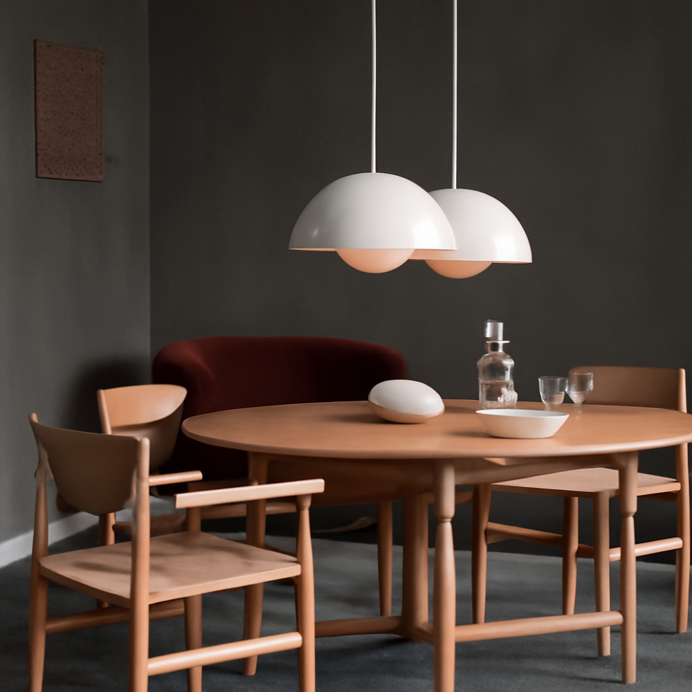 Lustre suspendu minimaliste multicolore en forme de demi-dôme