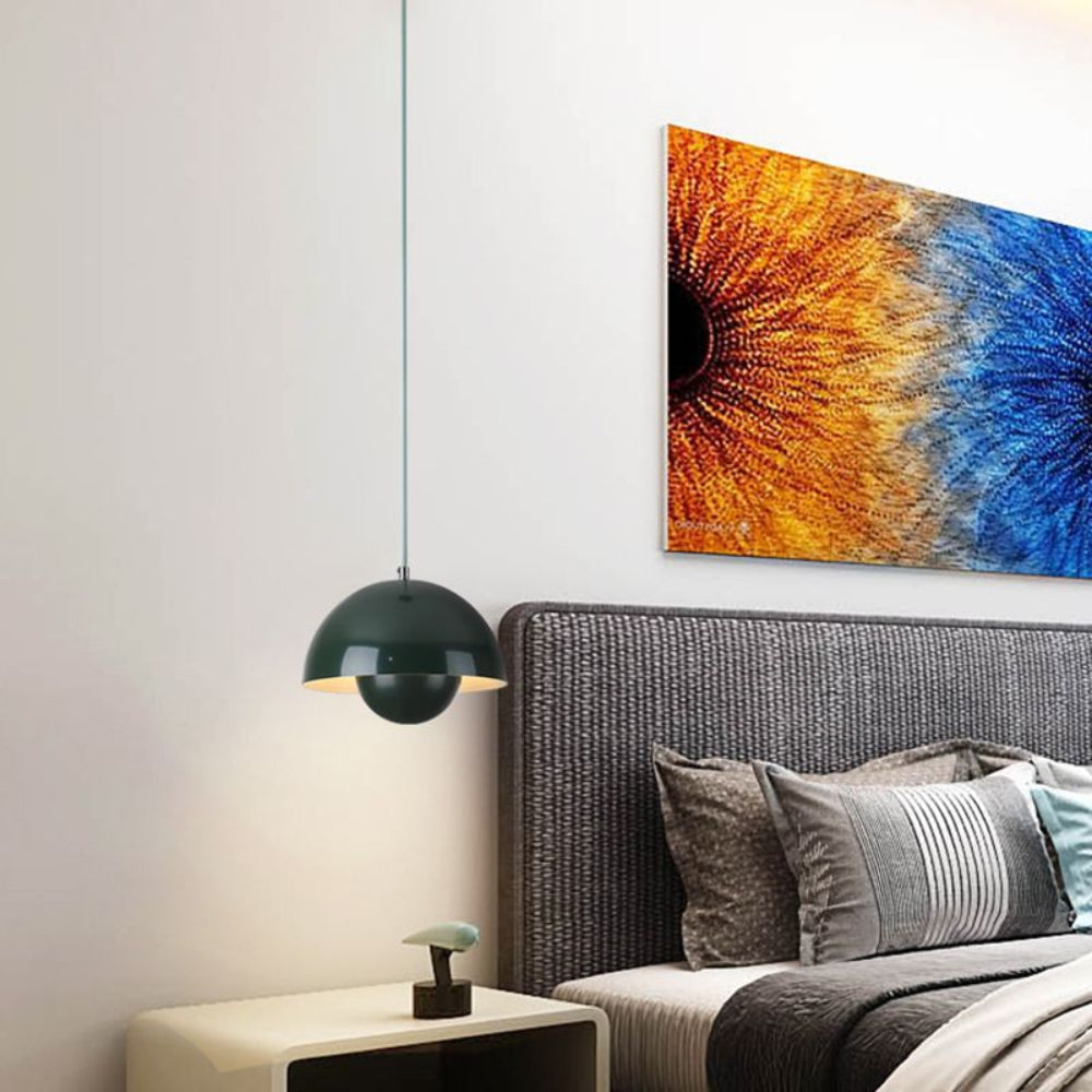 Lustre suspendu minimaliste multicolore en forme de demi-dôme