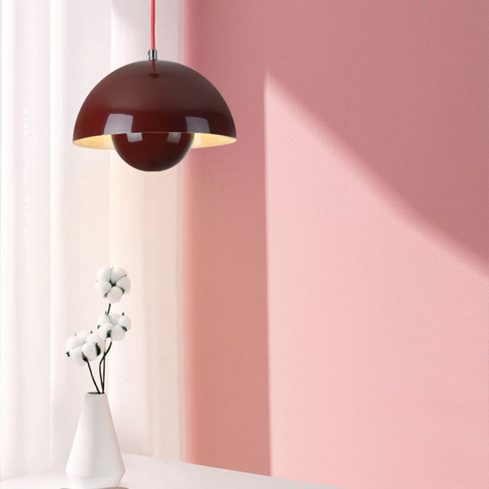 Lustre suspendu minimaliste multicolore en forme de demi-dôme