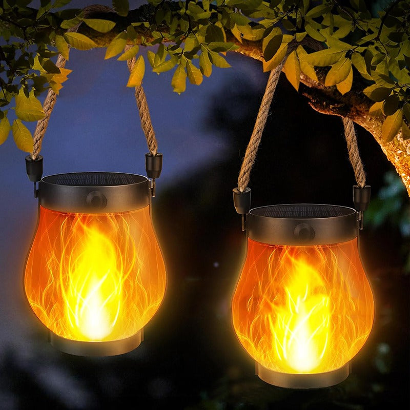 Solarna lampa dekoracyjna z realistycznym efektem płomienia