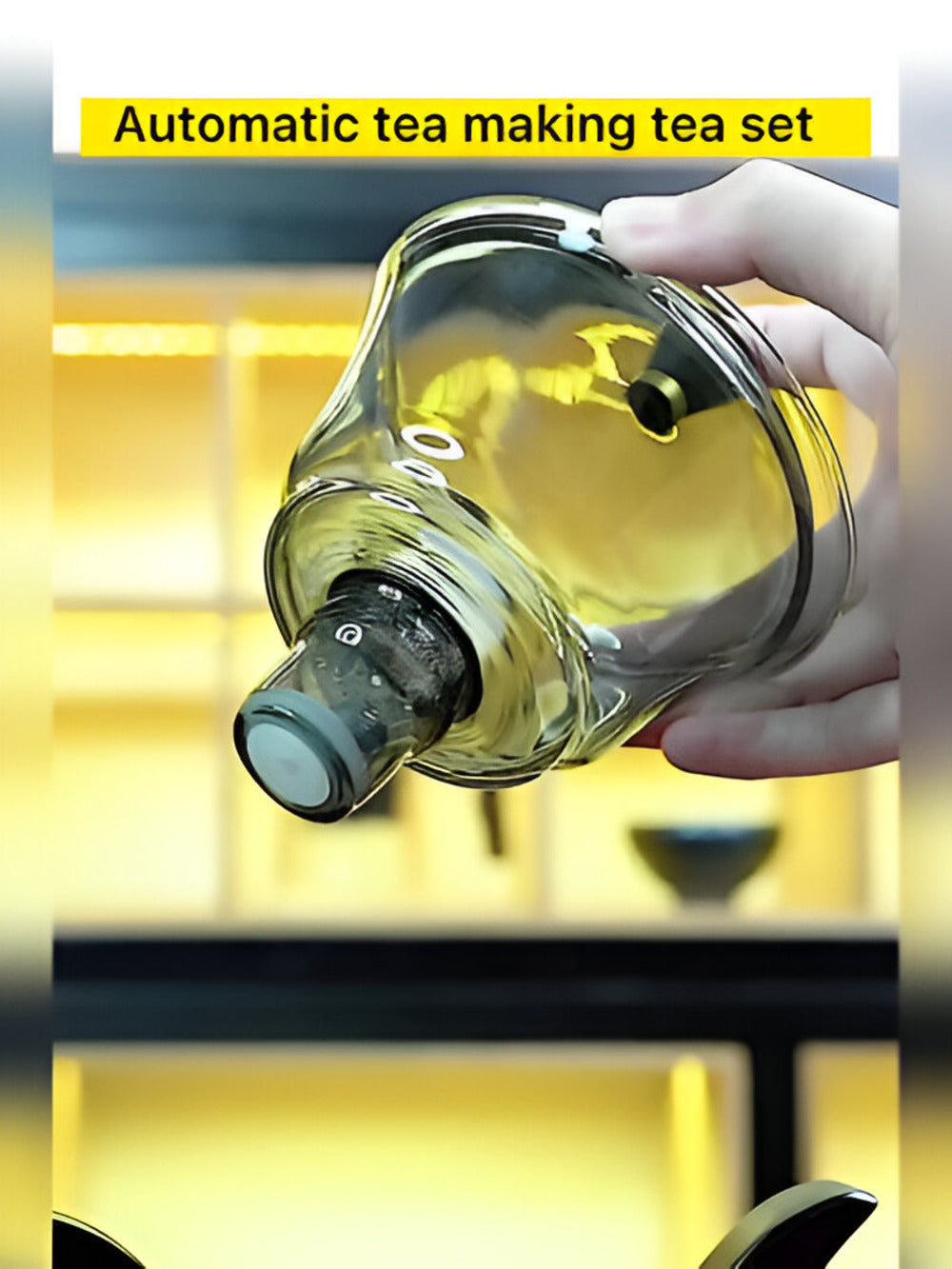 Infuseur à thé en verre avec support en bois