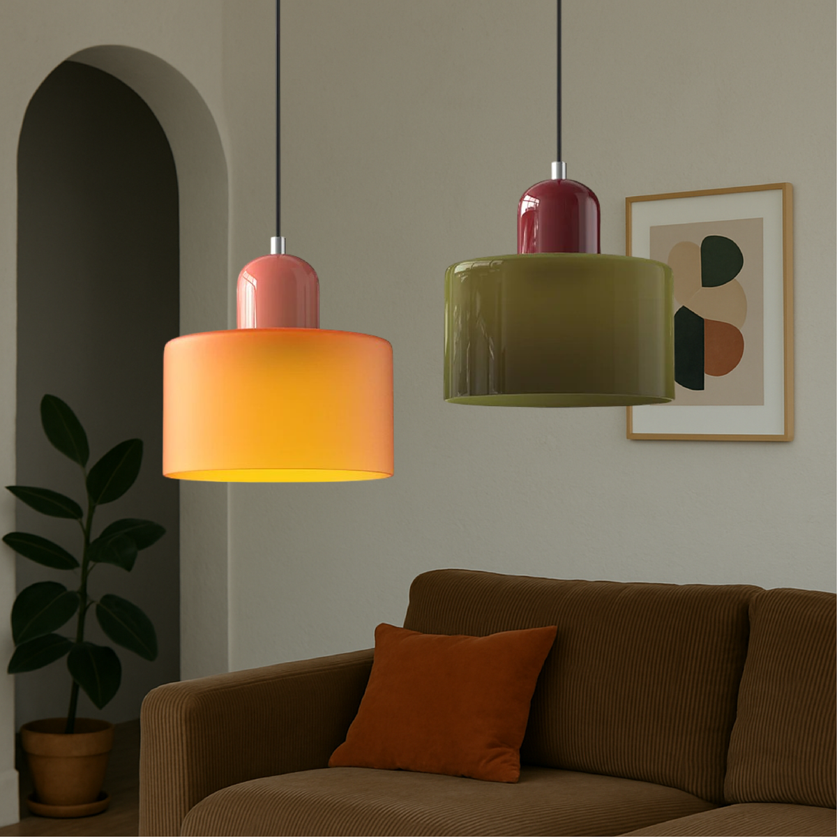 Artystyczna lampa wisząca w stylu Bauhaus
