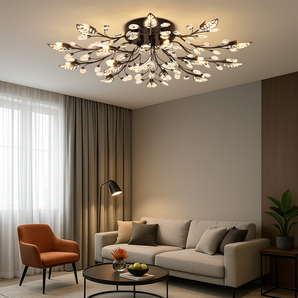 Minimalistyczna kryształowa lampa sufitowa