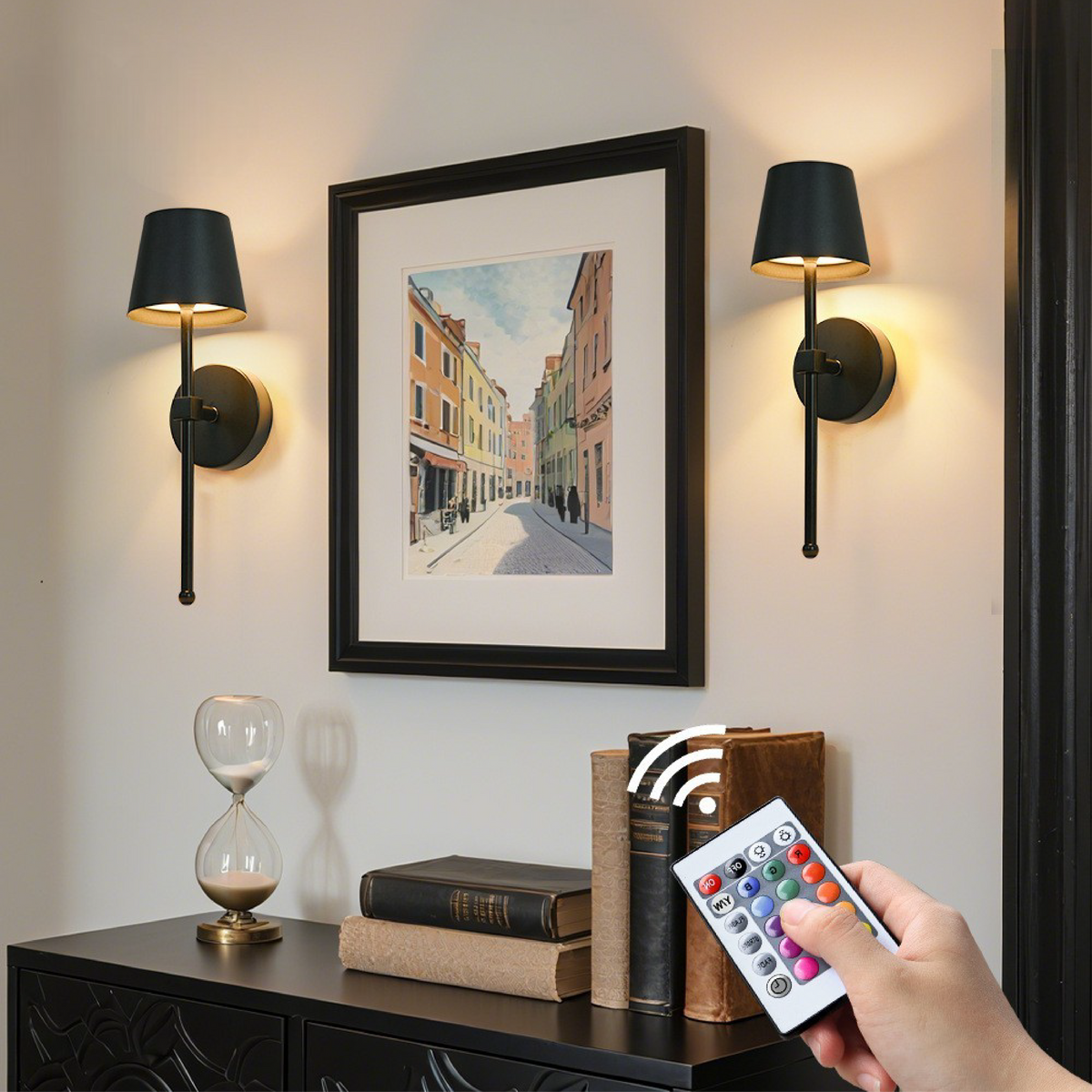 Minimalistyczna akumulatorowa bezprzewodowa lampa ścienna