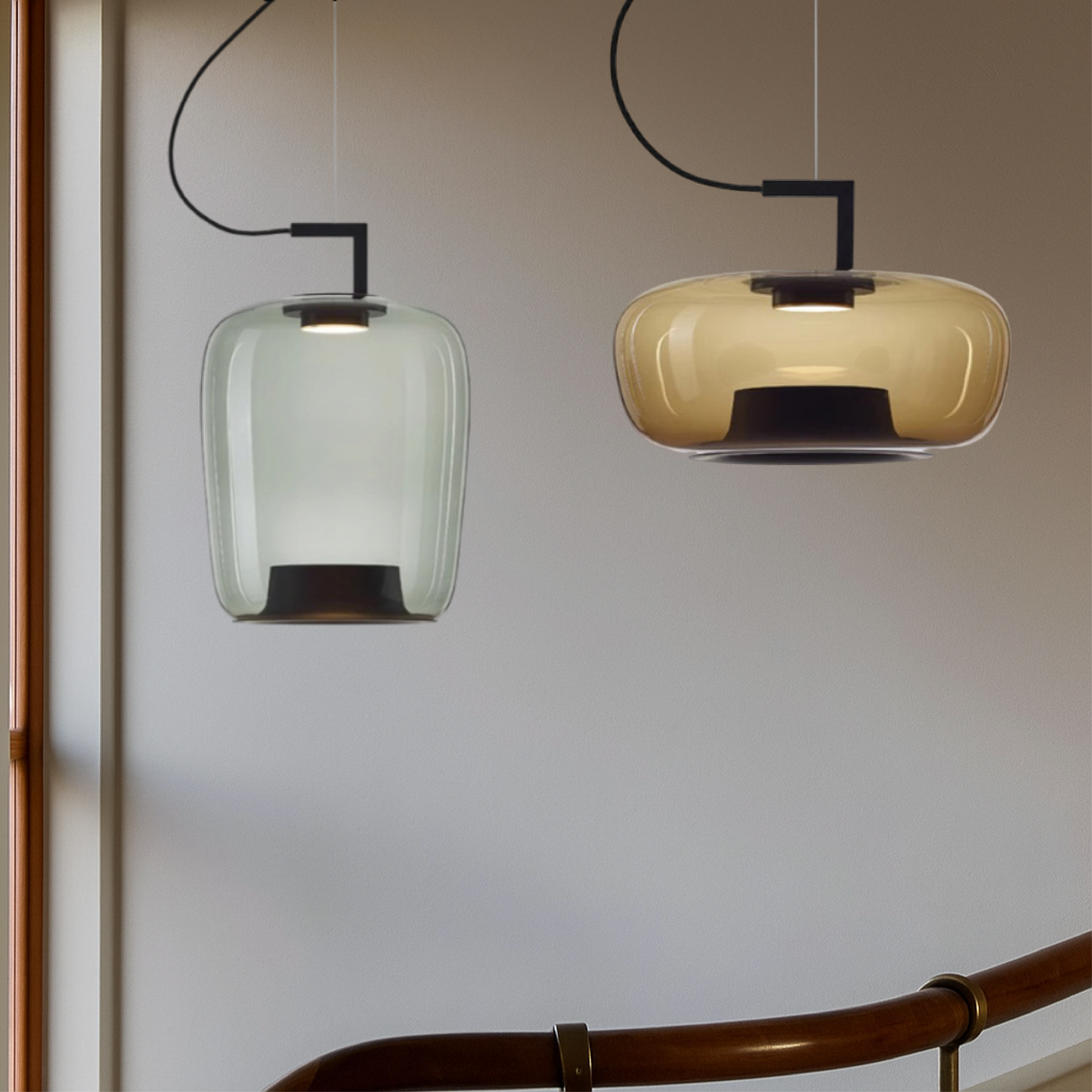 Klasyczna szklana lampa wisząca