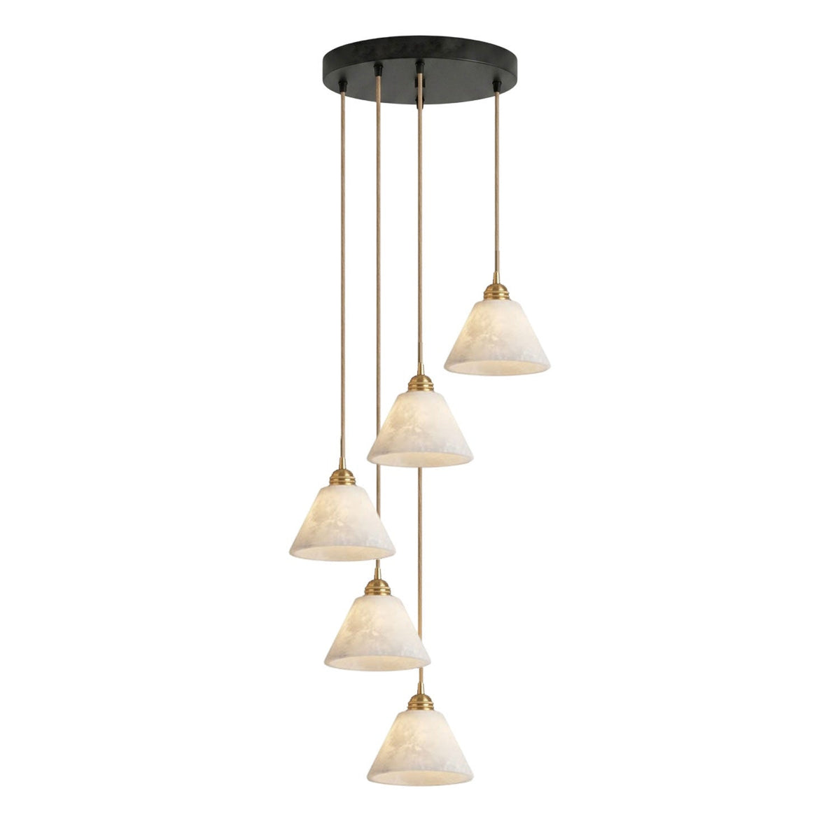 Conische hanglamp voor de hal met messingdetail