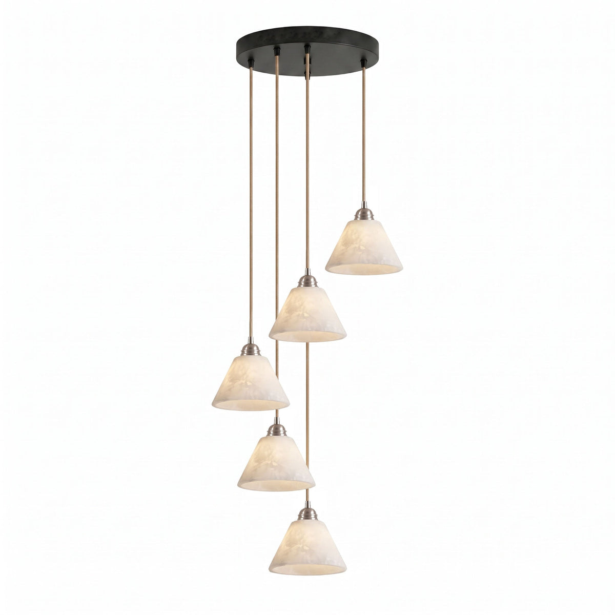 Conische hanglamp voor de hal met messingdetail
