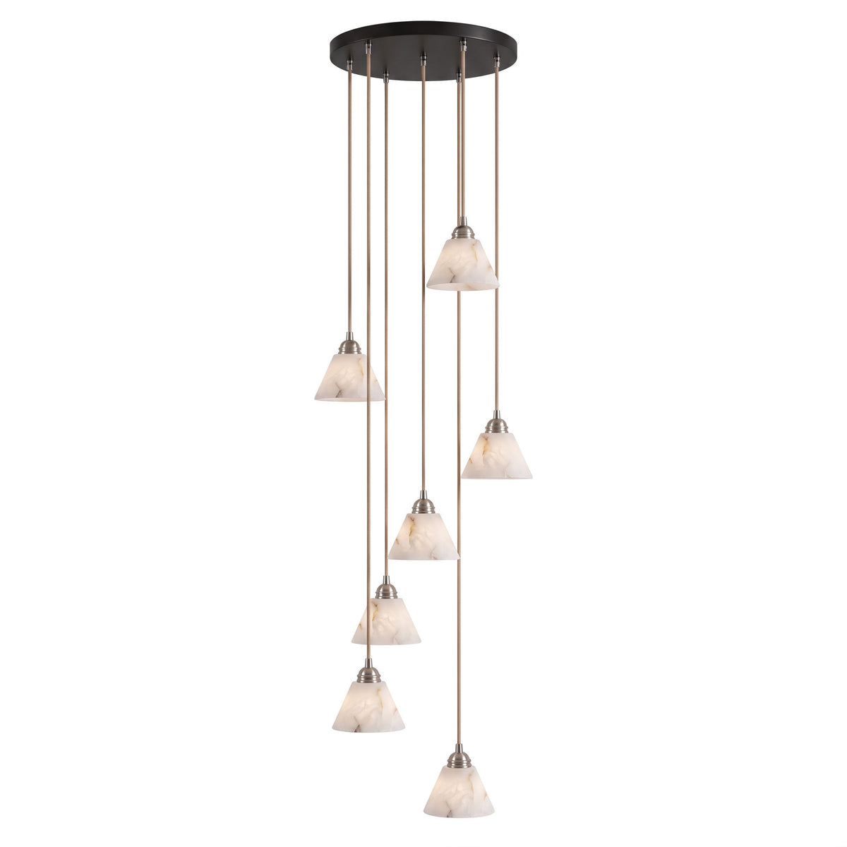 Conische hanglamp voor de hal met messingdetail