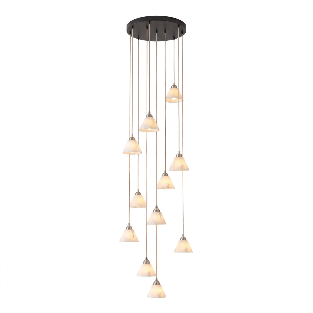 Conische hanglamp voor de hal met messingdetail