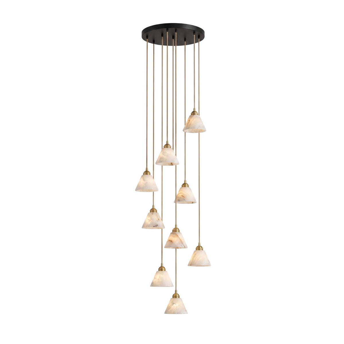 Conische hanglamp voor de hal met messingdetail