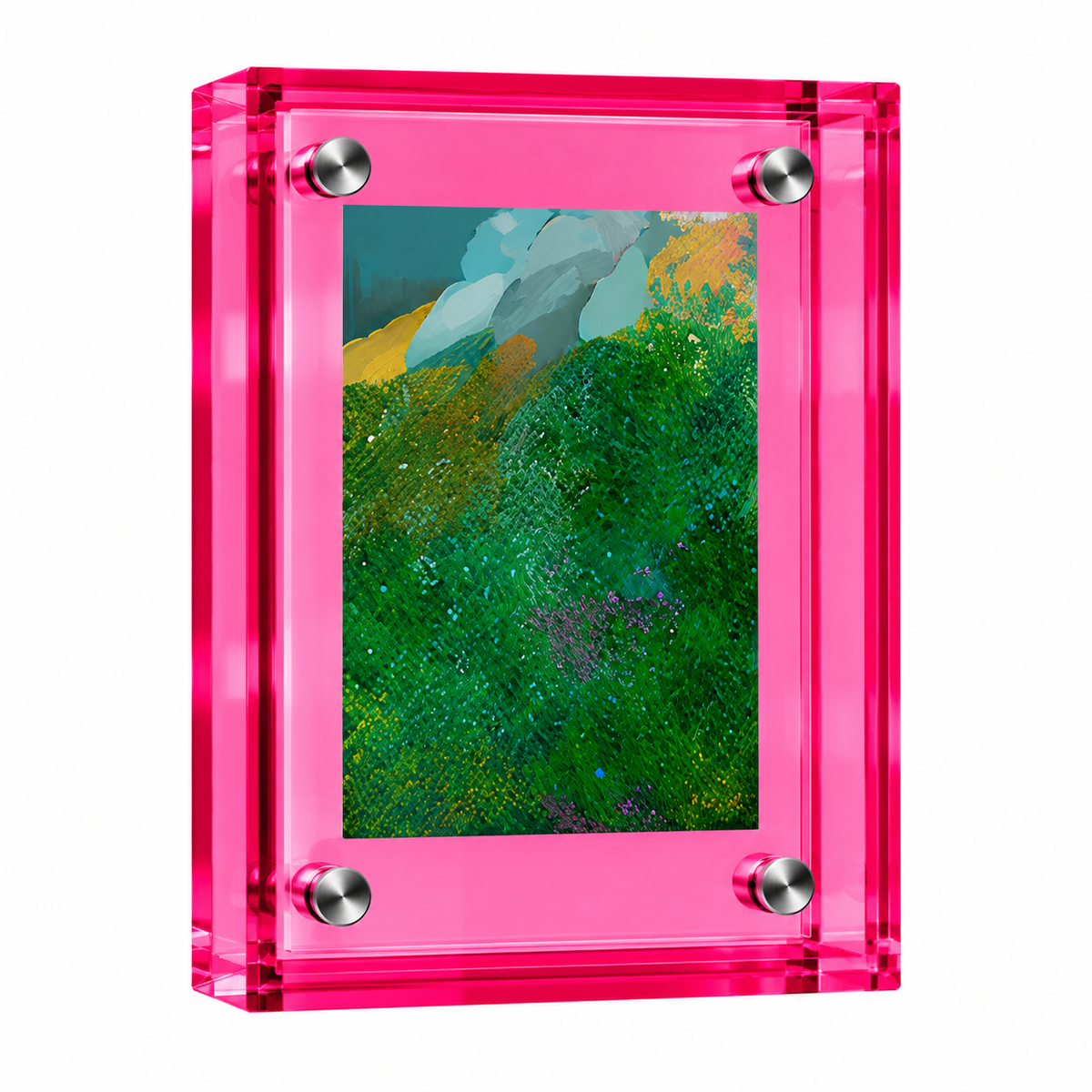 Cadre photo en acrylique de couleur néon