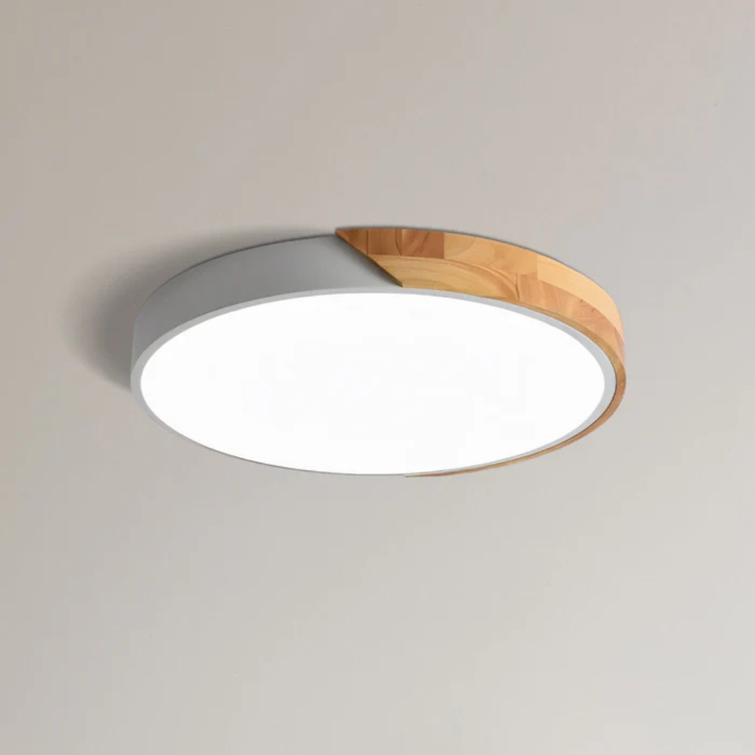 Ronde Japandi-plafondlamp met ledverlichting