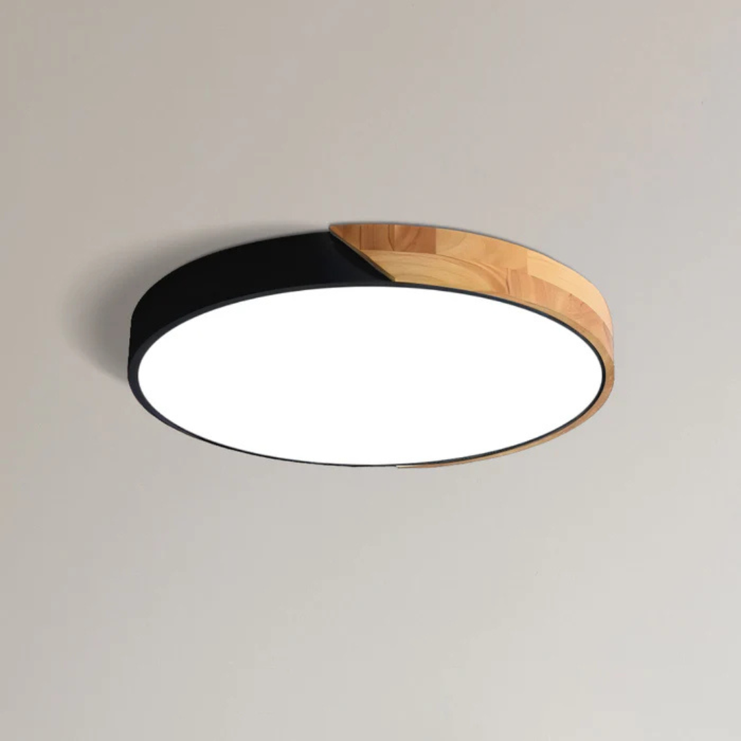 Ronde Japandi-plafondlamp met ledverlichting