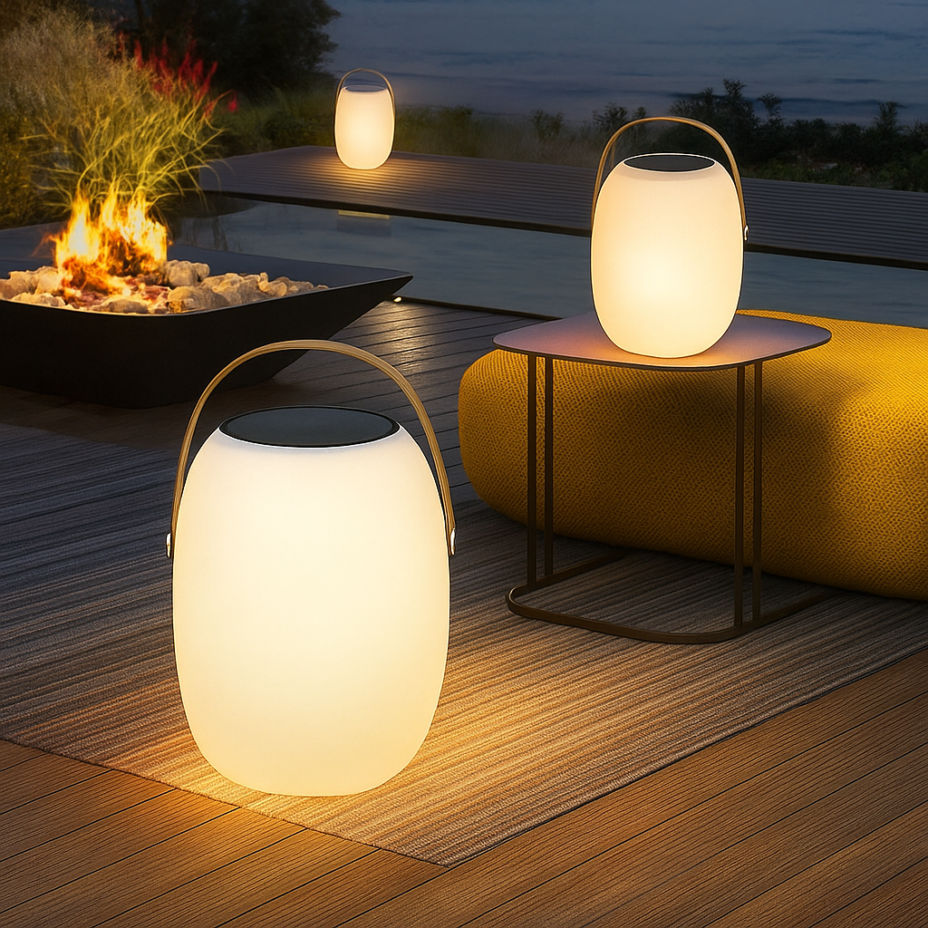 Nowoczesna przenośna lampa solarna zewnętrzna