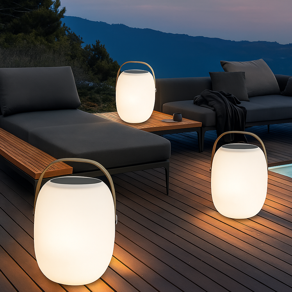Nowoczesna przenośna lampa solarna zewnętrzna