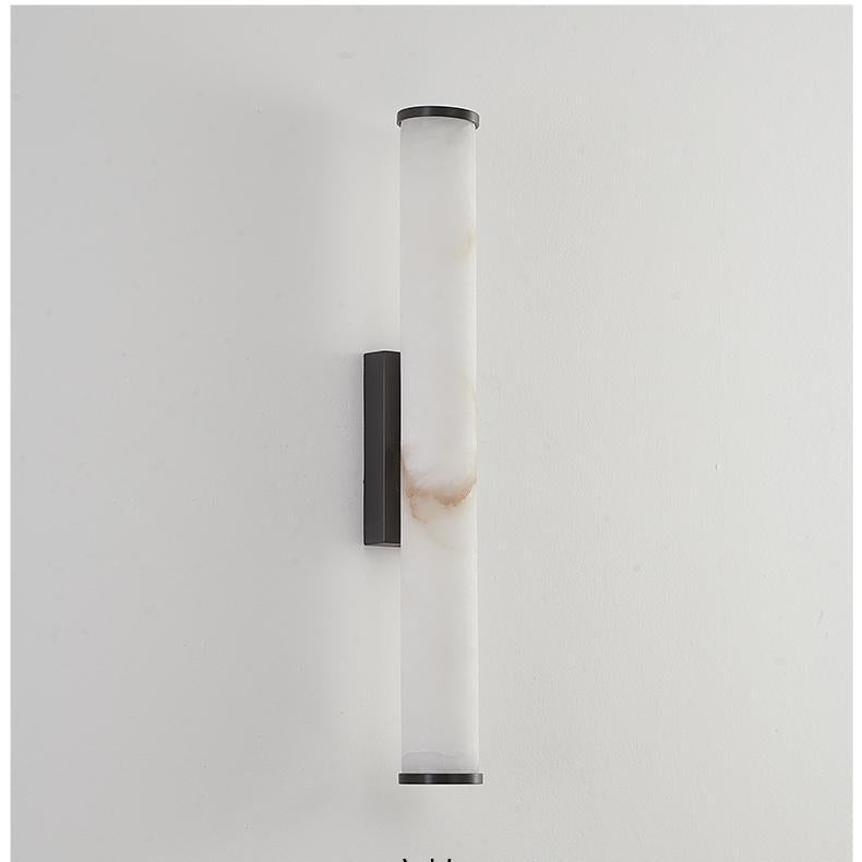 Applique murale avec lumière cylindrique verticale et fixation étroite
