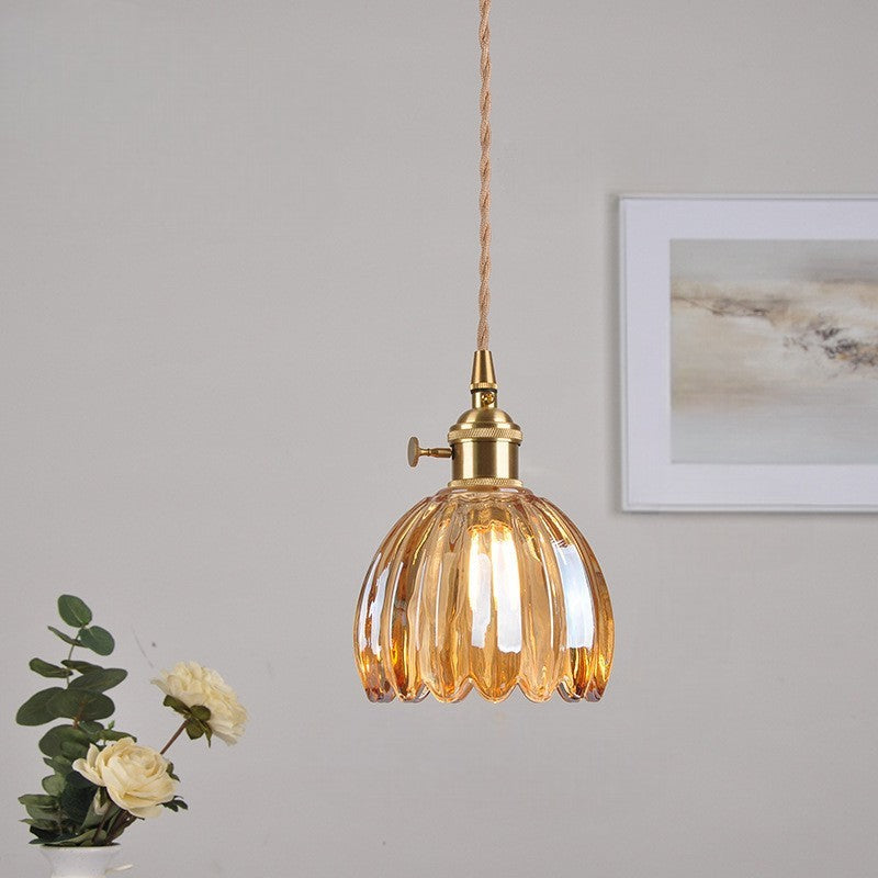Retro japońska lampa wisząca ze szkła