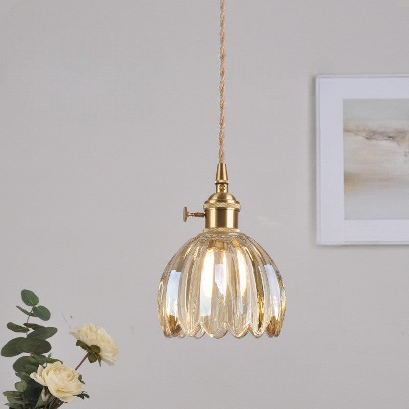 Retro japońska lampa wisząca ze szkła