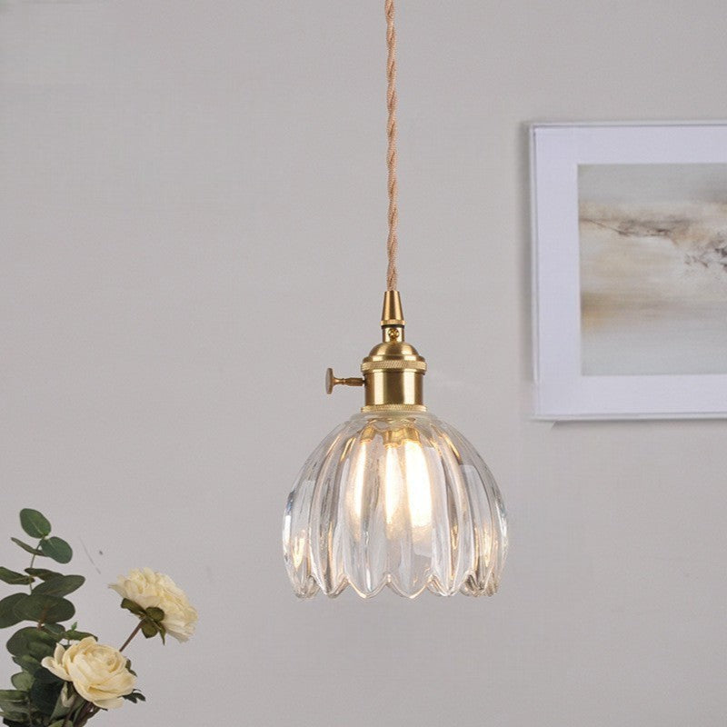 Retro japońska lampa wisząca ze szkła