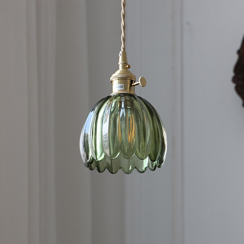 Retro japońska lampa wisząca ze szkła